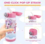 1 Pack 12 OZ Sublimation Sippy Cup with Blue Lid Spill Proof Blank Tumblers Stainless Steel Thermoses for Hot Drinks Bulk Double Wall Vacuum Insulated Water Bottle for School - Image 4