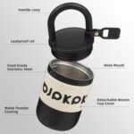 BJPKPK 10oz Insulated Tumbler With Lid And Handle Stainless Steel Travel Mug Loop Coffee Tumbler Cups,Black Leopard - Image 3