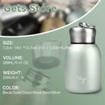 Gets Mini 9 oz Stainless Steel Water Bottle, 280ML Vacuum Insulated Water Bottle Leak Proof Sport Tumbler Cup Hot and Cold Water Bottle (Green) - Image 4