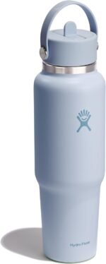 Hydro Flask Travel Water Bottle - Insulated Stainless Steel - Wide Straw Lid, Non Spill, Leakproof in 40 Oz Surf Blue - Image 3