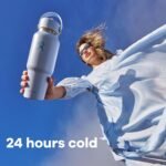 Hydro Flask Travel Water Bottle - Insulated Stainless Steel - Wide Straw Lid, Non Spill, Leakproof in 40 Oz Surf Blue - Image 5