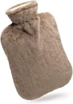 BICAREE Hot Water Bottle with Cover, 2L PVC Hot Water Bag for Neck, Shoulder Pain and Hand Feet Warmer, Menstrual Cramps, Hot Compress and Cold Therapy(Brown) - Image 6