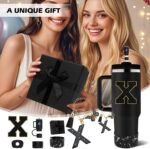 Black Accessories for Stanley Cup Accessories 30OZ 40OZ, All Accessories Gift Box Contain Flower Straw Topper, Sillicone Boot, Letter Stickers and Pendants,Spill Stopper Set (Black X) - Image 4