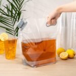 Restaurantware Cater Tek 1 Gallon Water Containers 10 Drink Bags - Collapsible Includes Tamper-Evident Caps Clear Plastic Beverage Bags For Catered Events Camping or Hiking Durable Handle - Image 4