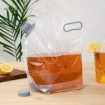 Restaurantware Cater Tek 1 Gallon Water Containers 10 Drink Bags - Collapsible Includes Tamper-Evident Caps Clear Plastic Beverage Bags For Catered Events Camping or Hiking Durable Handle - Image 5