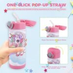 6pack Mixed coloer 12oz sublimation tumbler kids sippy cup blank stainless steel thermos kids water bottle for school toddler cups spill proof with straw and lid - Image 4