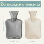 Hot Water Bottle Rubber 1 Liter 2Pcs, Cute Hot Water Bag for Pain Relief, Hand Feet Warmer - Image 3