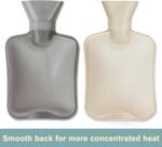 Hot Water Bottle Rubber 1 Liter 2Pcs, Cute Hot Water Bag for Pain Relief, Hand Feet Warmer - Image 4