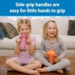 Dr. Brown's Milestones Insulated Sippy Cup with Straw and Handles, Spill-Proof Tumbler with Lid, Pink/Coral, 10 oz/300 mL, BPA-Free, 12m+, 2-Pack - Image 5