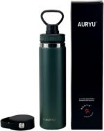 Olive Green 24oz Triple-Wall Stainless Steel Water Bottle – Wide Mouth, Leak Proof Thermos with Bonus Spout Lid – BPA-Free Flask for Gym, Hiking, Travel, Hot & Cold Drinks - Image 3