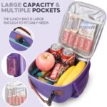 Genteen Kids Lunch Box Lunch bag for Kids Girls Teen,Insulated Lunch Bag with Bottle Holder,Small Lunch Box Cooler Lightweight Reusable LunchBox for Work Office School Travel Picnic-Purple - Image 4