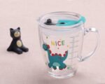 Tumbler with Straw and Lid Kids Cups Water Glasses with Handle Measuring Scale Iced Milk Juice Travel Mug Domestic Reusable Eco-friendly Cups for Girls Boys Adults 300ML (Dinosaur) - Image 5