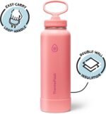 ThermoFlask 40 oz Double Wall Vacuum Insulated Stainless Steel Water Bottle with Straw Lid, Sunkissed Coral - Image 3