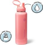 ThermoFlask 40 oz Double Wall Vacuum Insulated Stainless Steel Water Bottle with Straw Lid, Sunkissed Coral - Image 4