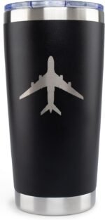 JENVIO Pilot Gifts | 20oz Laser Etched Stainless Steel Travel Tumbler Mug 2 Lids 2 Straws Gift Box and Card Included | Aviation Flight Attendant Airplane Decor Men Christmas - Image 5