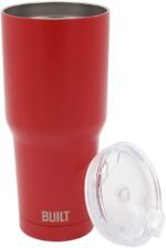 BUILT 30 Ounce Double Wall Vacuum Sealed Stainless Steel Coffee and Water Tumbler Easy to Clean Tritan Lid with Rotating Splash Guard, Red (5286365) - Image 3