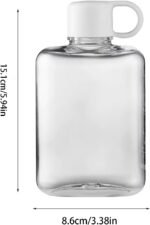 12.2 oz/360 ml Flat Travel Water Bottle, BPA Free Tritan Reusable Plastic Square Water Bottle, Leak-Proof Compact for Camping, Fitness, Outdoor Sports, Fits Purse and Pocket（White） - Image 3