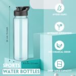 Mimorou 12 Pcs 24 OZ Water Bottles Bulk Reusable Plastic Sports Bottles Pack Portable Sports Water Cups for Adults School Teams Gym Hike Camping Cycling(Clear) - Image 3