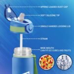 MILTON 32oz Sports Water Bottle with Straw,Leak-Proof Flip Top, Wide Mouth for Easy Cleaning,Reusable Plastic Bottle with Cap for Travel, Running, Gym,Suitable for Boys, Girls & Adults, Blue-Gen'Z - Image 3