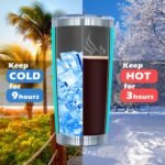 20oz Tumbler Bulk Stainless Steel Tumblers with Lid Vacuum Insulated Double Wall Travel Coffee Mug Powder Coated Tumbler Cup for Hot and Cold Drinks(Light Blue, 6 pack) - Image 4