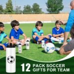 DI QIU REN 12 PCS Soccer Water Bottle Bulk with 300 PCS Stickers, 20 OZ Plastic Reusable Soccer Water Bottles for Boys, Squeeze Water Bottles Sports for Team, Sports Bottles Squeeze for Gym - Image 4