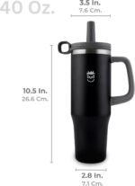 40 oz Tumbler with Handle and Straw - This Stainless Steel Insulated Tumbler with Lid and Straw Cover is 100% Spill Proof - Travel Cup for Everyday Use, Lightweight and Cupholder Friendly - Image 4