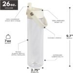 Elemental Splash Water Bottle with Straw - BPA-Free Tritan Plastic Reusable Water Bottle with Charm Strap - Ideal for Travel, Gym and Sports - Leak Proof when Spout is Closed - 26oz - Clear - Image 3