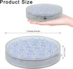 LARDUX Led Light Base - 6 Inch Round Display Pedestal Light Stand Plate Flat for 3D Crystal Cube Glass Art Acrylic Statues - USB Charge or Battery Powered - Image 3