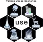 LARDUX Led Light Base - 6 Inch Round Display Pedestal Light Stand Plate Flat for 3D Crystal Cube Glass Art Acrylic Statues - USB Charge or Battery Powered - Image 4