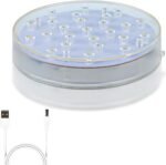 LARDUX Led Light Base - 6 Inch Round Display Pedestal Light Stand Plate Flat for 3D Crystal Cube Glass Art Acrylic Statues - USB Charge or Battery Powered - Image 8