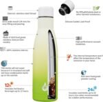 BJPKPK Insulated Water Bottle 17oz Stainless Steel Water Bottles Dishwasher Safe Reusable Metal Thermal Keep Cold and Hot,Elegant Green - Image 4