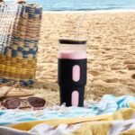 32oz Glass Tumbler with Straw & Bamboo Lid with Silicone Sleeve, Reusable Boba Smoothie Cup Iced Coffee Tumbler, Fits Cup Holder, Glass Water Bottle, BPA Free, Beer Mug & Stein Black - Image 6