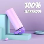 18oz Kids Insulated Water Bottle with Straw Lid - 18/8 Stainless Steel Kid Cup BPA-FREE Travel Tumbler Double Wall Vacuum Leak Proof Portable Toddler Water Bottle (Purple） - Image 4