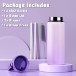 18oz Kids Insulated Water Bottle with Straw Lid - 18/8 Stainless Steel Kid Cup BPA-FREE Travel Tumbler Double Wall Vacuum Leak Proof Portable Toddler Water Bottle (Purple） - Image 5
