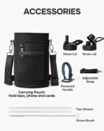 One Gallon Water Bottle,128oz Insulated Flask Stainless Steel Vacuum, Cold for 48 Hrs,BPA-Free & Leakproof -with Paracord Handle,Strap,Straw Spout Lids,Large Jug for Gym Sports,Indigo Black - Image 7