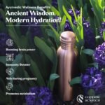 Pure Copper Water Bottle – 34Oz (1000 ml) – Handcrafted Smooth Finish Design, Leak-Proof – 100% Pure Copper Ayurvedic Metal Water Bottle for Benefits & Wellness - Image 3