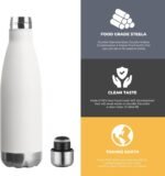 MEWAY 17oz Sport Water Bottle 4 Pack Vacuum Insulated Stainless Steel Leak-Proof Double Wall Cola Shape Water Bottle,Keep Drinks Hot & Cold(White,4 Pack) - Image 4