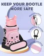 Water Bottle Carrier with Strap - Insulated Kids Water Bottle Holder for Boys Girls Bottle Bag for 10-18Oz - Image 4