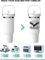 30 oz sublimation Blank Tumbler with Handle and Flip Straw, Stainless Steel Vacuum Insulated Water Bottle Travel Mug Thermal Cup for Home, Office, Car, Outdoors, Sports (white-10p) - Image 6