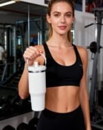 30 oz sublimation Blank Tumbler with Handle and Flip Straw, Stainless Steel Vacuum Insulated Water Bottle Travel Mug Thermal Cup for Home, Office, Car, Outdoors, Sports (white-10p) - Image 9