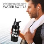 32oz Dad Stainless Insulated Aater Water Bottle with Straw,Dad Gym Hiking Sports Coffee Mug Cup Water Bottles,Fathers Day Gift For Dad From Gaughter, Son - Image 4