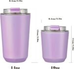 Puraville Insulated Tumblers with Lid, 14 oz Travel Coffee Mug Stainless Steel Vacuum Cup, Leak Proof Reusable Double Walled Coffee Tumbler for Iced and Hot Drinks, Lilac - Image 3