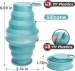 Collapsible Water Bottles 2pcs for Traveling Silicone Foldable Sport Bottle Portable for Outdoor Hiking/Camping (Black+Blue) - Image 6