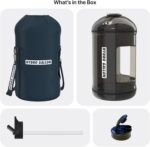 Hydro Gallon® - 1 Gallon Water Bottle Jug with Insulated Sleeve and Straw Lid, Handle, Time Marker, Pocket, Shoulder Strap. Daily Intake Leakproof BPA free Large Big Bottle. 128oz (Navy Blue) - Image 3