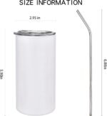 JYLJINGYULI 4 Pack 12 oz Sublimation Tumblers Blanks, 12oz Sublimation Tumbler Cups Blank Bulk, Straight Skinny Insulated Cup Stainless Steel Water Bottle with Lid and Straw for Craft DIY - Image 3
