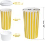 Millie 12oz Ceramic Tumbler - Stylish Travel Coffee cup with Lid, Microwave & Dishwasher Safe - Ceramic Travel Mug with Lid - Unique Gift Idea for Women & Men Who Love Coffee on the Go - Image 3