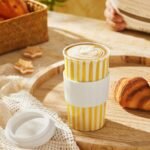 Millie 12oz Ceramic Tumbler - Stylish Travel Coffee cup with Lid, Microwave & Dishwasher Safe - Ceramic Travel Mug with Lid - Unique Gift Idea for Women & Men Who Love Coffee on the Go - Image 5