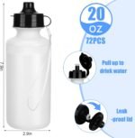 72 Pcs Reusable Water Bottles Bulk 20 oz Squeeze Plastic Sports Water Bottles with Nylon Strap Leak Proof Blank DIY Cups for Travel Hiking Cycling Sport Event Team Gifts - Image 3