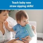 Dr. Brown's Milestones Insulated Sippy Cup with Straw and Handles, Spill-Proof Tumbler with Lid, 2-Pack, Green, 10 oz/300 mL, BPA Free, 12m+ - Image 3