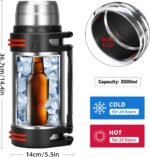 Large Thermosflask- 101oz Stainless Steel Insulated Bottle for Travel with BPA Free Cup - 3L Oversized Vacuum Insulated Thermoses with Handle and Strap for Hot & Cold Drinks - Image 4